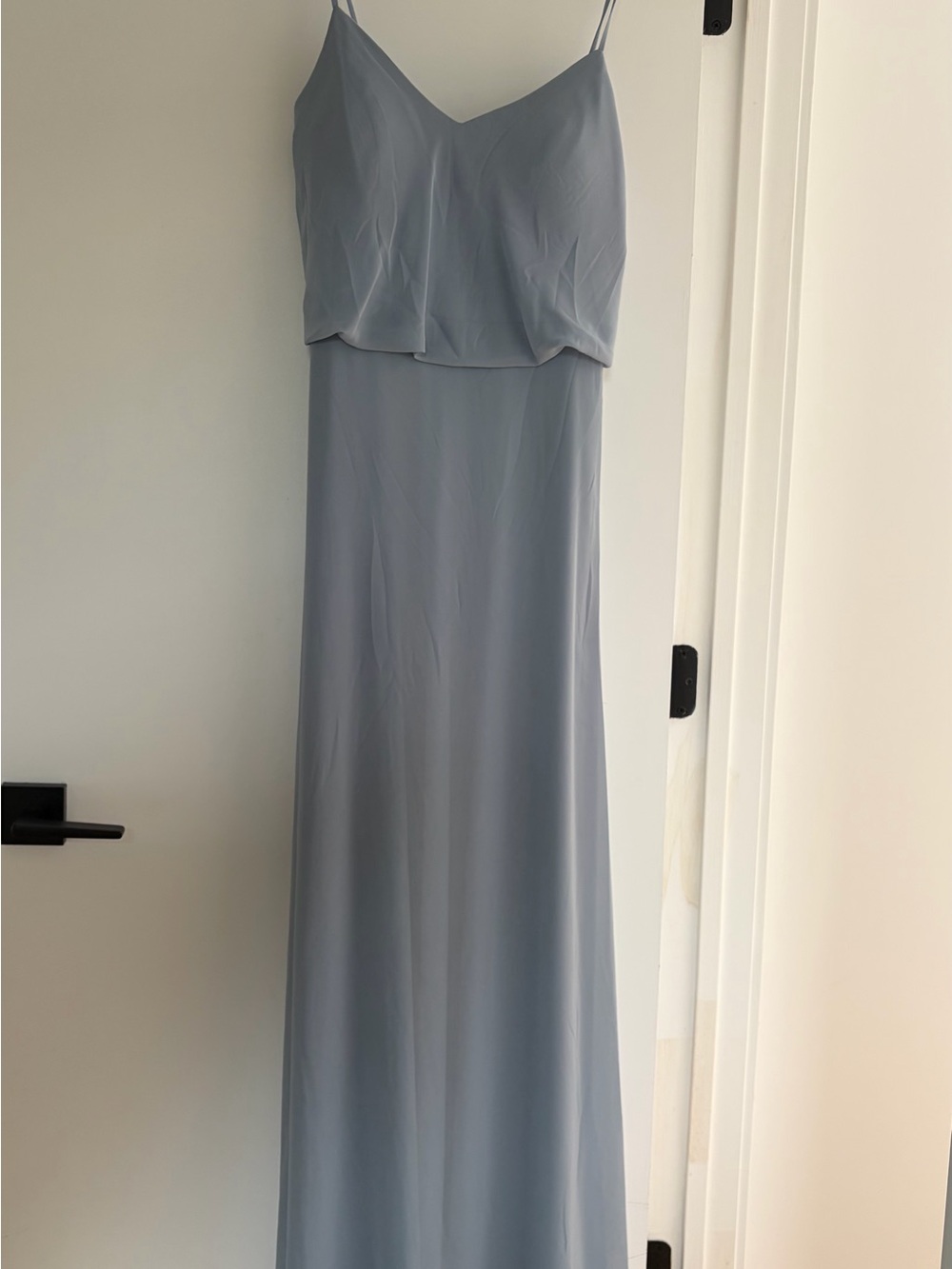 Strap Maxi Slip Dress in Soft Blue